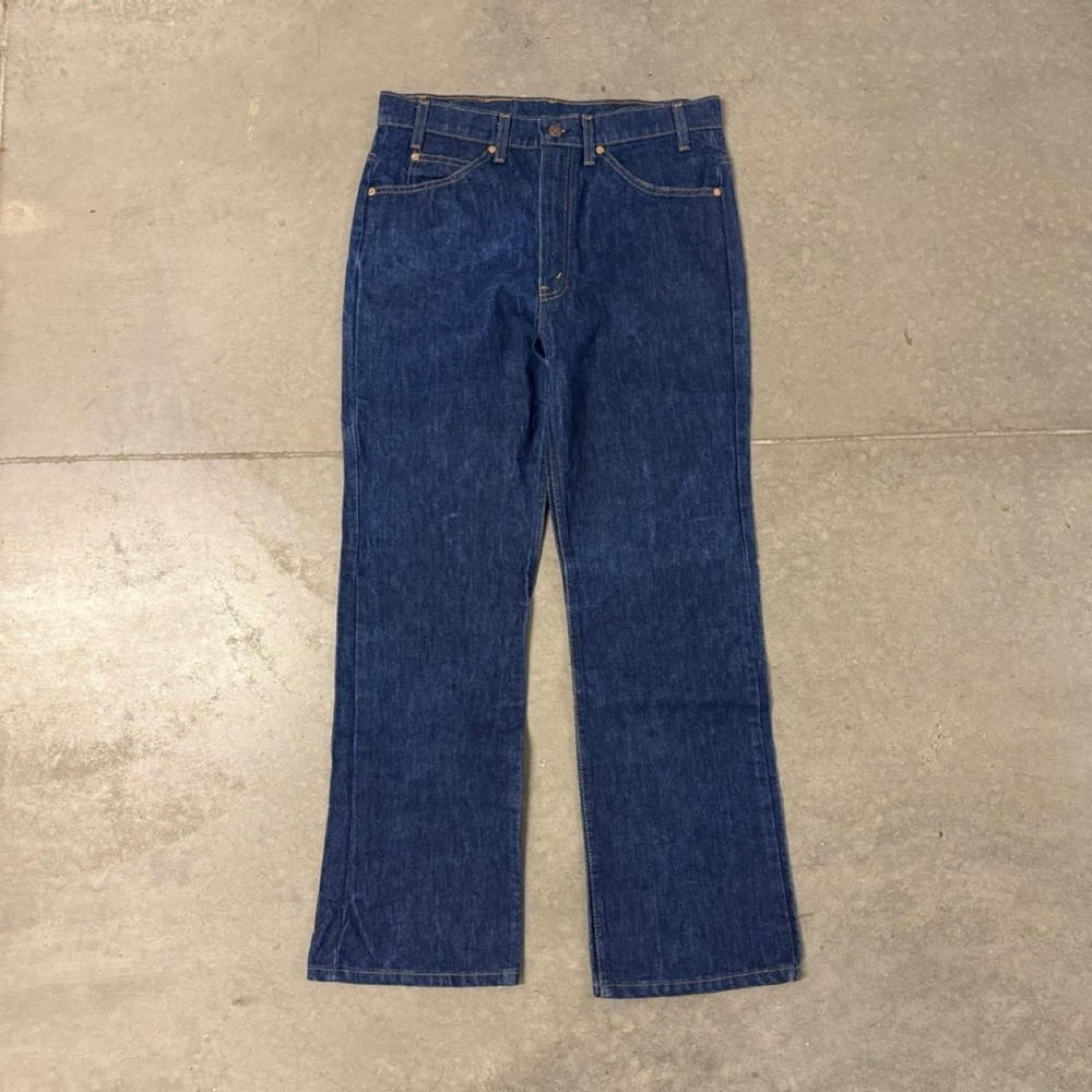 Vintage 70's - 80's Levis 517 Bootcut Navy Washed Orange Tab Jeans - Picture 4 of 4